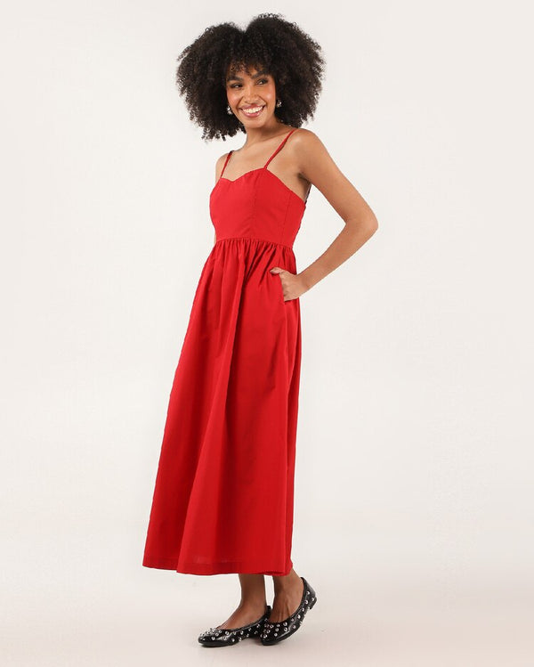 Lequinha flared midi dress with pocket